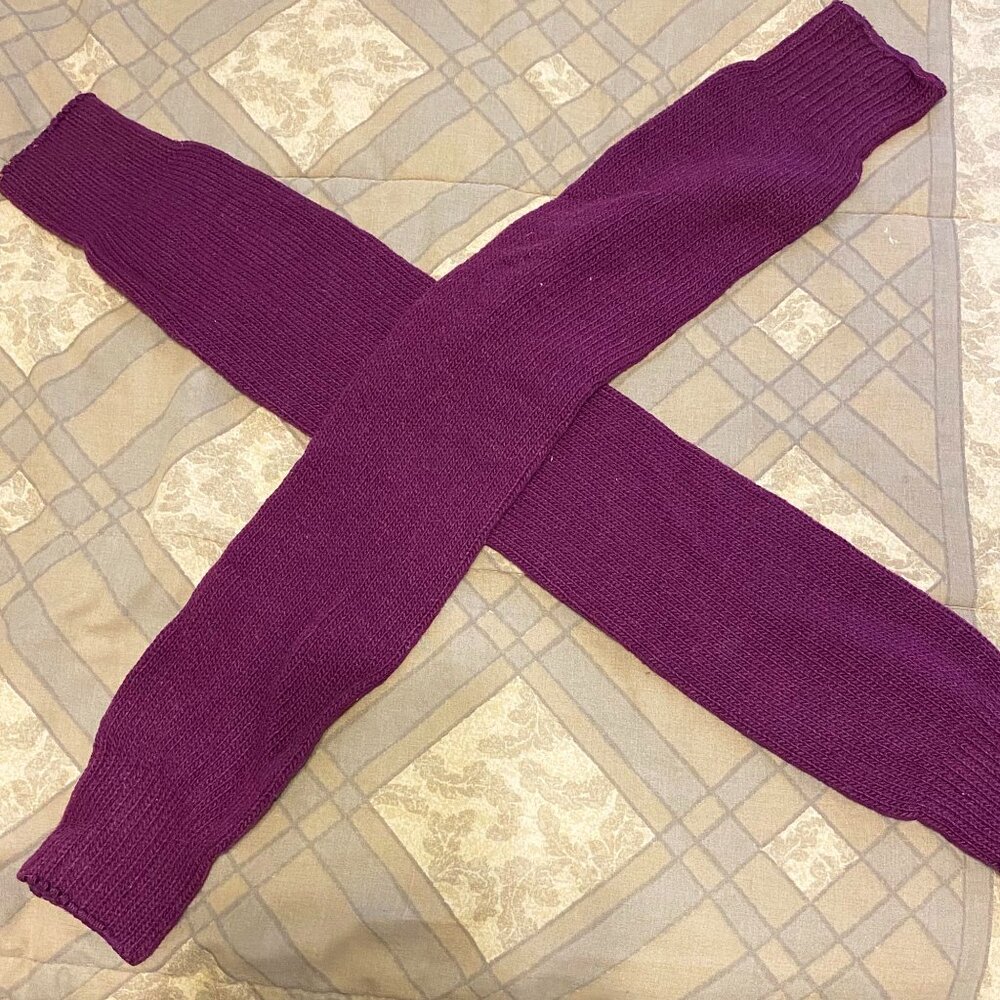 Vintage Purple Leg Warmers, '80s Fashion, Stretchy Knit Leg Warmers